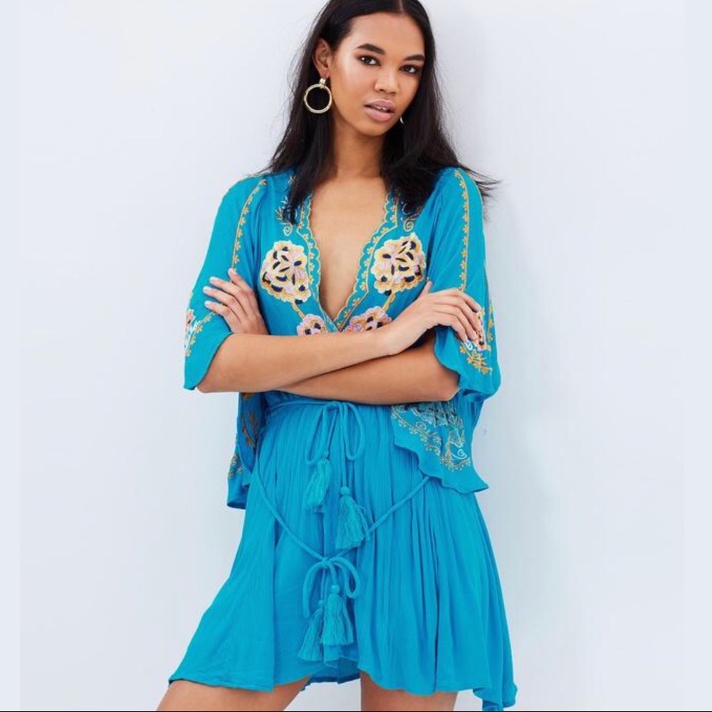 Free People | Cora Embroidered Dress Boho Vibes - Picture 6 of 8